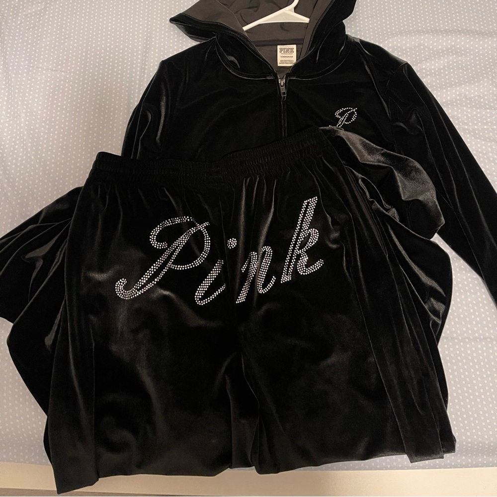 PINK velour track suit